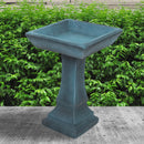 Sunnydaze Simply Square Modern Reinforced Concrete Bird Bath - 23"