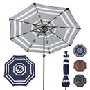 Sunnydaze Solar LED Lighted 9-Foot Aluminum Umbrella with Tilt & Crank