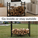 Sunnydaze Outdoor Log Storage Rack with Kindling Holder