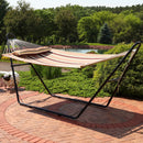 Sunnydaze 2-Person Quilted Fabric Double Hammock with Pillow