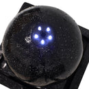 Sunnydaze Black Ball Solar Powered Fountain with Battery Backup and LED Lights - 30-Inch