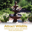 Sunnydaze Flower Blossom Outdoor Electric 3-Tier Water Fountain - 43" H