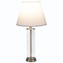 Sunnydaze Glass Cylinder Table Lamp Set of 2 with Shade - 27.75" H - Plug-In Electric