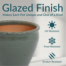 Sunnydaze Round Glazed Ceramic Planter with Drainage