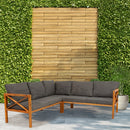 Sunnydaze 4-Piece Wood Patio Furniture Set – L-Shaped Outdoor Sofa Set