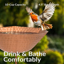 Sunnydaze Staked Copper Bird Bath with UV-Resistant Finish - 34.25" H