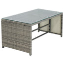 Resin wicker coffee table with glass tabletop