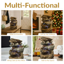Sunnydaze Tiered Rock & Log Indoor Waterfall Fountain with LED Lights - 10"