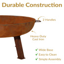 Sunnydaze Rustic Cast Iron Fire Pit Bowl with Stand