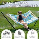 Sunnydaze Rope Hammock with 12' Steel Stand, Pad, and Pillow