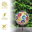 Sunnydaze Glass Mosaic Solar Garden Gazing Globe - 10"