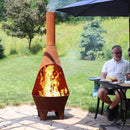 Sunnydaze 6' Wood-Burning Chiminea Fire Pit with Grill Grate - Rustic