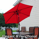Sunnydaze Aluminum Outdoor Patio Umbrella with Tilt and Crank
