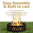 Sunnydaze 36" Heavy-Duty Metal Campfire Ring