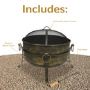 Sunnydaze Cauldron Outdoor Fire Pit with Spark Screen