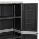 Sunnydaze 3-Shelf Plastic Lockable Storage Cabinet - Gray - 57.5"