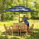 Sunnydaze Hatteras 7-Piece Outdoor Dining Set with Umbrella Hole - Patio Dining Set for 6