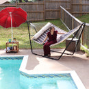 Sunnydaze 2-Person Quilted Fabric Double Hammock with Pillow
