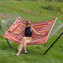 Sunnydaze Rope Hammock with 12' Steel Stand, Pad, and Pillow