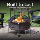 Sunnydaze 29" Cauldron Outdoor Wood-Burning Fire Pit with Spark Screen