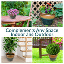 Sunnydaze Chalet High-Fired Glazed Ceramic Planter - 14.5"