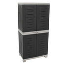 Sunnydaze Plastic Lockable Storage Cabinet with 3 Adjustable Shelves