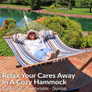 Sunnydaze 2-Person Quilted Fabric Double Hammock with Pillow