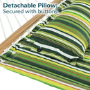 Sunnydaze 2-Person Quilted Fabric Double Hammock with Pillow