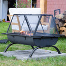 Sunnydaze 36" Northland Outdoor Fire Pit with Grill and Spark Screen