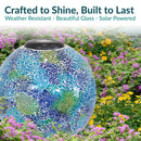 Sunnydaze Glass Mosaic Solar Garden Gazing Globe - 10"