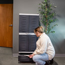 Sunnydaze 3-Shelf Plastic Lockable Storage Cabinet - 57.5" - Charcoal w/ Gray Trim