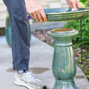 Sunnydaze Avignon Outdoor Ceramic Bird Bath - 18.75" H