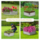 Sunnydaze Galvanized Steel Hexagon Raised Garden Bed - 12.25" H