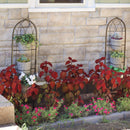 Sunnydaze 2-Piece Arched Garden Trellis with Folding Flowerpot Supports