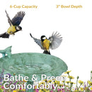 Sunnydaze Garden Visitor Metal Bird Bath - 22.75" H