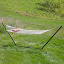 Sunnydaze Rope Hammock with 12' Steel Stand, Pad, and Pillow
