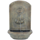 Sunnydaze Seaside Outdoor Solar Wall Fountain with Battery Backup - 27" H