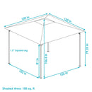 Dimension image of gazebo.