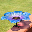 Sunnydaze Deck-Mounted/Staked Glass Bird Bath