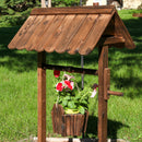 Sunnydaze Wooden Garden Wishing Well Planter Cover for Outside - 45" H