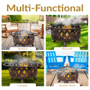 Sunnydaze Bronze Crossweave Wood-Burning Fire Pit with Spark Screen and Poker