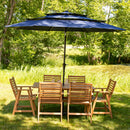 Sunnydaze 10 ft 3-Tier Large Patio Umbrella with Tilt and Crank - Navy