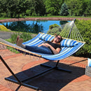 Sunnydaze 2-Person Quilted Fabric Double Hammock with Pillow