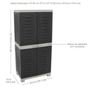 Sunnydaze Plastic Lockable Storage Cabinet with 3 Adjustable Shelves