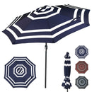 Sunnydaze Striped 9-Foot Aluminum Patio Umbrella with Push Button Tilt & Crank