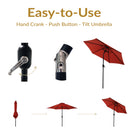 Sunnydaze Aluminum Outdoor Patio Umbrella with Tilt and Crank