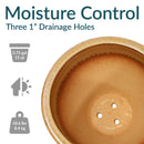 Sunnydaze Round Glazed Ceramic Planter with Drainage