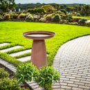 Sunnydaze Gleeful Garden Metal Outdoor Bird Bath - UV-Resistant Finish