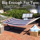 Sunnydaze 2-Person Quilted Fabric Double Hammock with Pillow