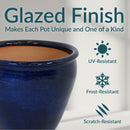Sunnydaze Chalet High-Fired Glazed Ceramic Planter - 14.5"
